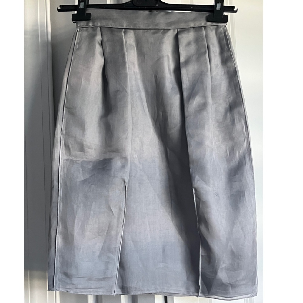 NWT | Dolce & Gabbana 100% Silk Gray Pencil Skirt | Sz IT 36